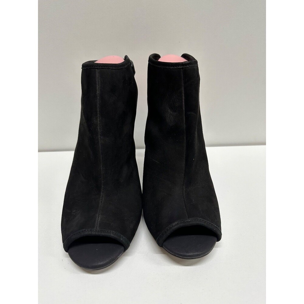 Lucky Brand women size 9.5M black suede upper buckle heel ankle shoe strap shoes - Picture 3 of 12
